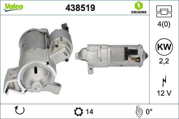 VALEO 438519 - Стартер autocars.com.ua