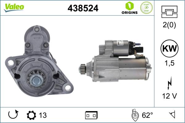VALEO 438524 - Стартер autocars.com.ua