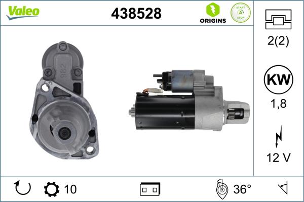 Valeo 438528 - Стартер avtokuzovplus.com.ua