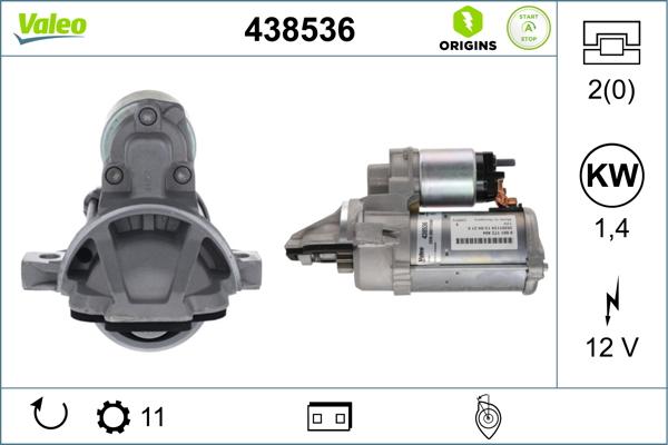 Valeo 438536 - Стартер autocars.com.ua