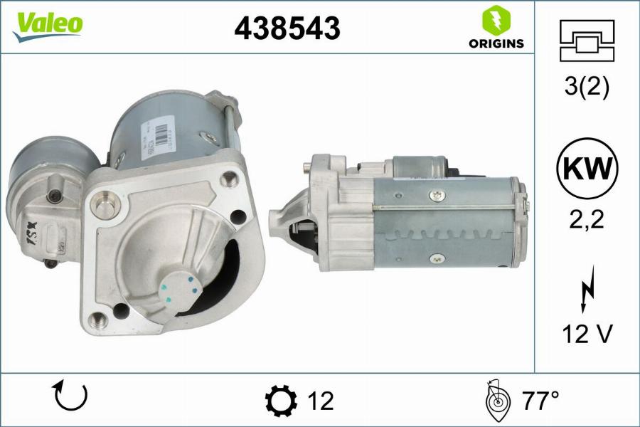 Valeo 438543 - Стартер avtokuzovplus.com.ua