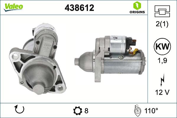 VALEO 438612 - Стартер autocars.com.ua