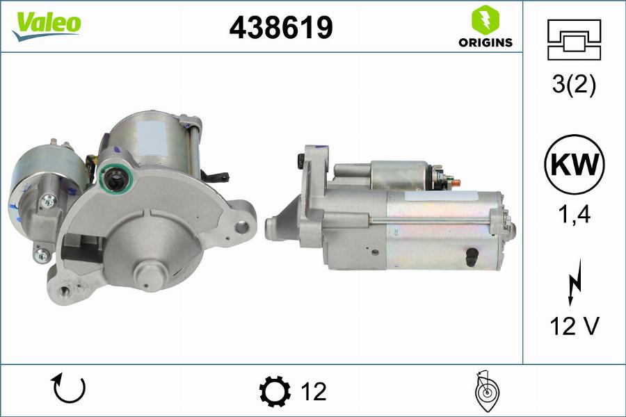 Valeo 438619 - Стартер autodnr.net