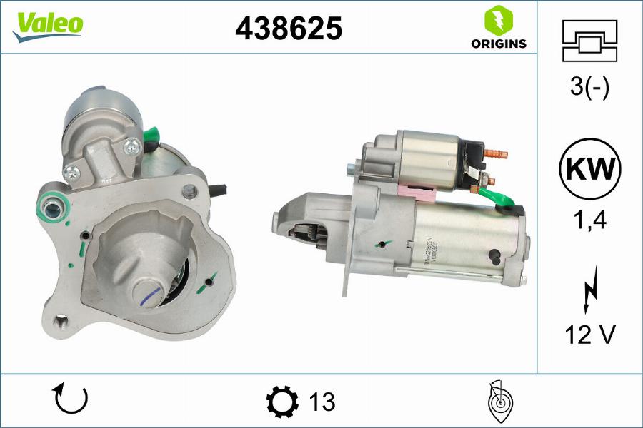 Valeo 438625 - Стартер avtokuzovplus.com.ua