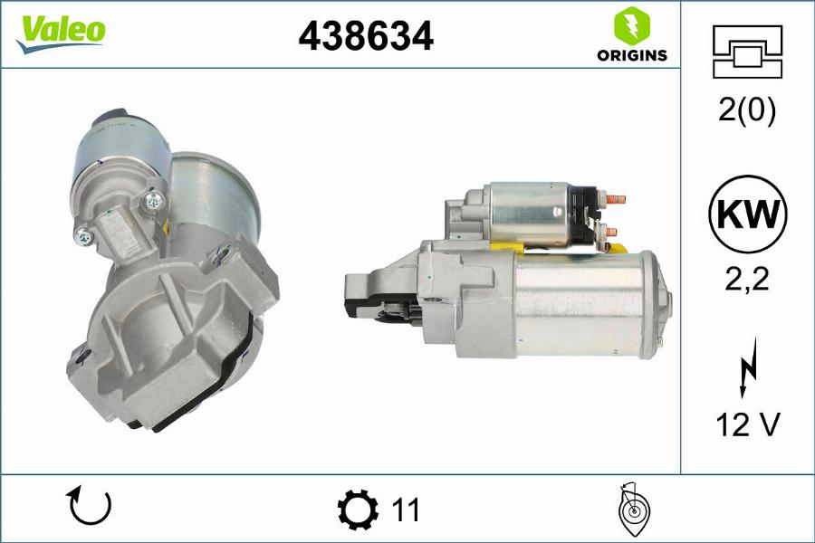 Valeo 438634 - Стартер autocars.com.ua