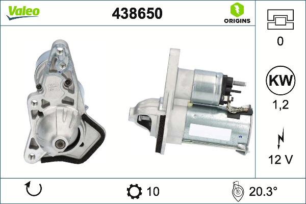 VALEO 438650 - Стартер autocars.com.ua