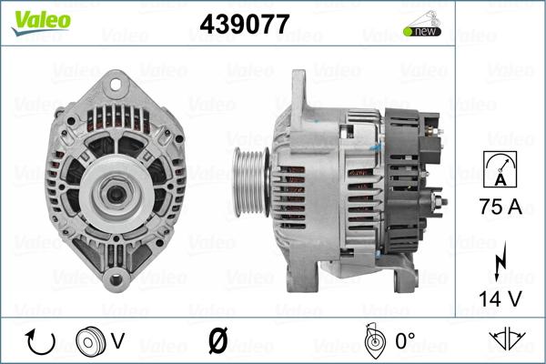 Valeo 439077 - Генератор autocars.com.ua