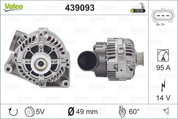 Valeo 439093 - Генератор autocars.com.ua