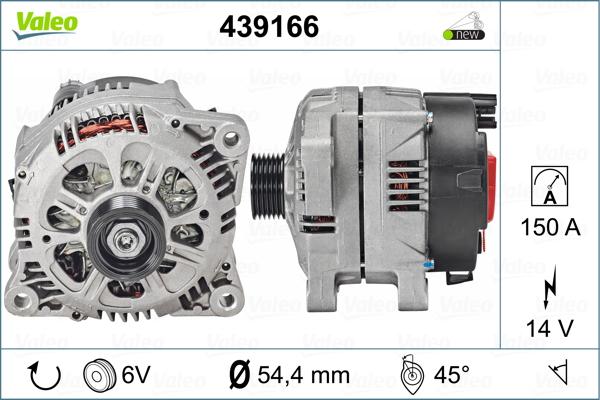 Valeo 439166 - Генератор autocars.com.ua