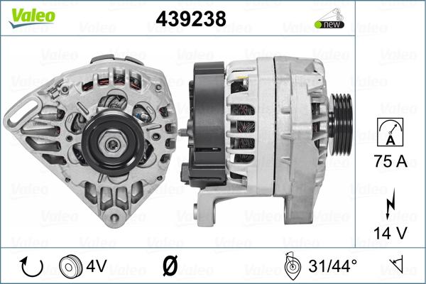 Valeo 439238 - Генератор autocars.com.ua