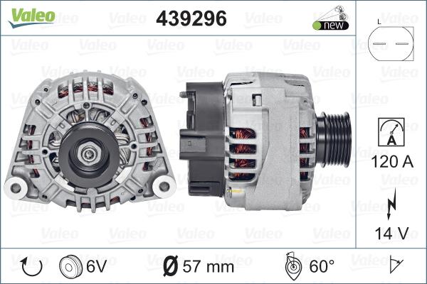 Valeo 439296 - Генератор autocars.com.ua