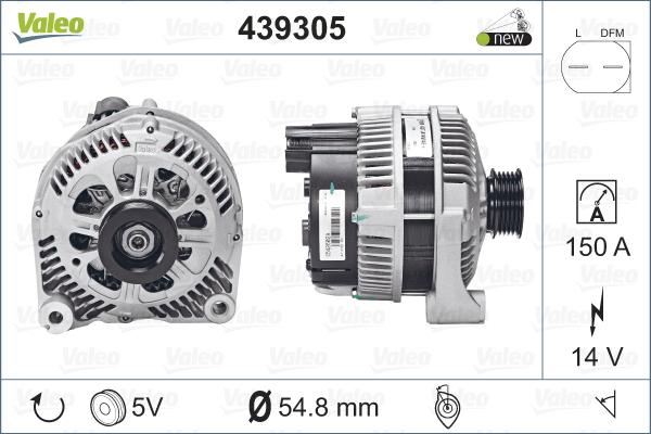 Valeo 439305 - Генератор autocars.com.ua