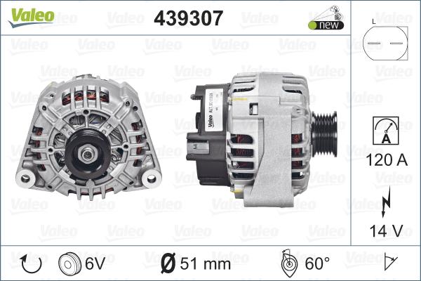 Valeo 439307 - Генератор avtokuzovplus.com.ua