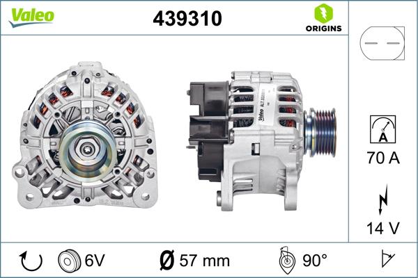VALEO 439310 - Генератор autocars.com.ua