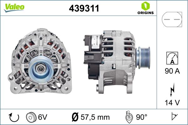 VALEO 439311 - Генератор autocars.com.ua