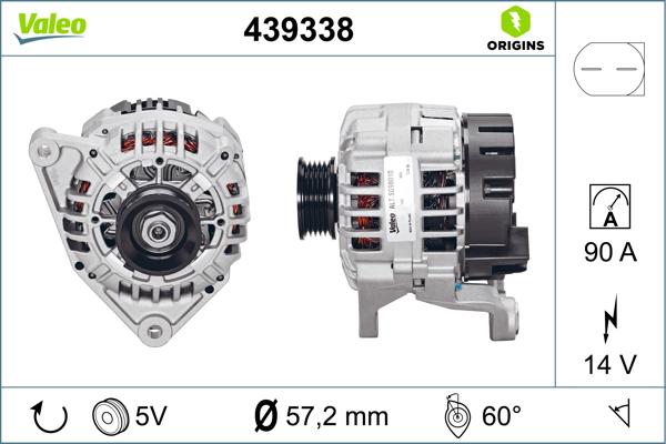 VALEO 439 338 - Генератор autocars.com.ua