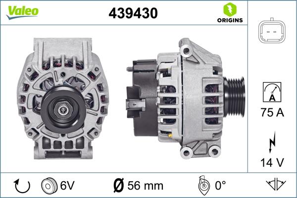 VALEO 439430 - Генератор autocars.com.ua