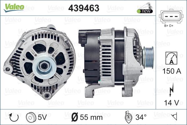 Valeo 439463 - Генератор autocars.com.ua