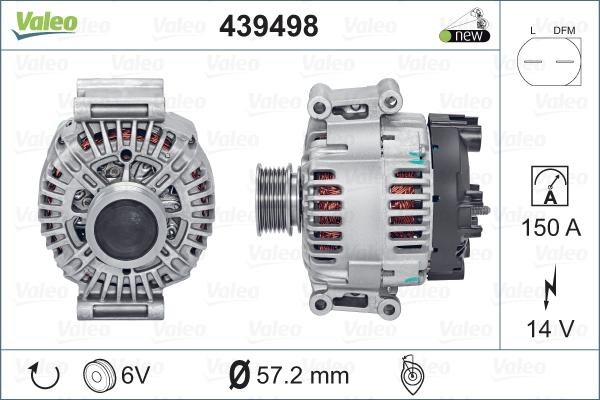 Valeo 439498 - Генератор autocars.com.ua