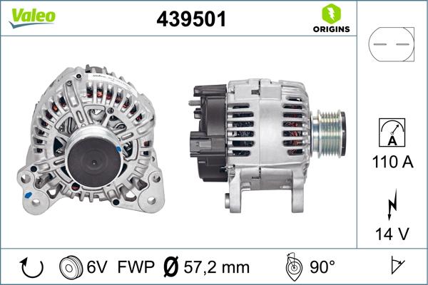 VALEO 439501 - Генератор autocars.com.ua