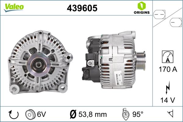 VALEO 439605 - Генератор autocars.com.ua