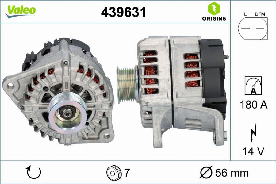 Valeo 439631 - Генератор autocars.com.ua