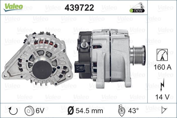 Valeo 439722 - Генератор autocars.com.ua