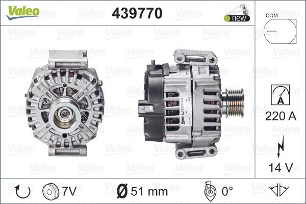 Valeo 439770 - Генератор autocars.com.ua