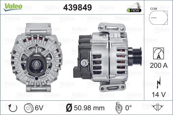 Valeo 439849 - Генератор autocars.com.ua