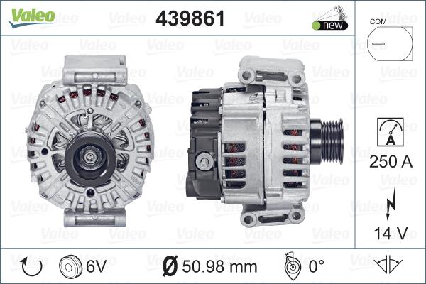 Valeo 439861 - Генератор autocars.com.ua