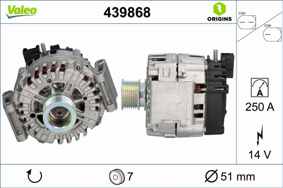 Valeo 439868 - Генератор autocars.com.ua