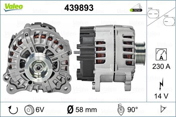 Valeo 439893 - Генератор autocars.com.ua