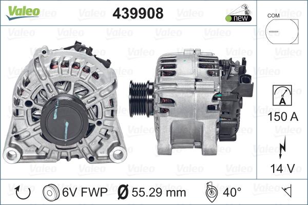 Valeo 439908 - Генератор autocars.com.ua