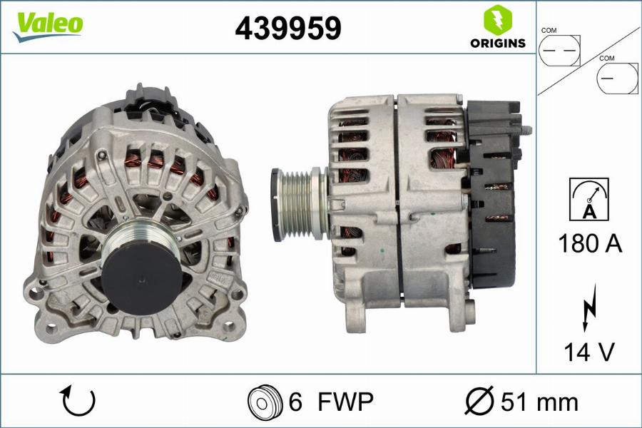 Valeo 439959 - Генератор autocars.com.ua