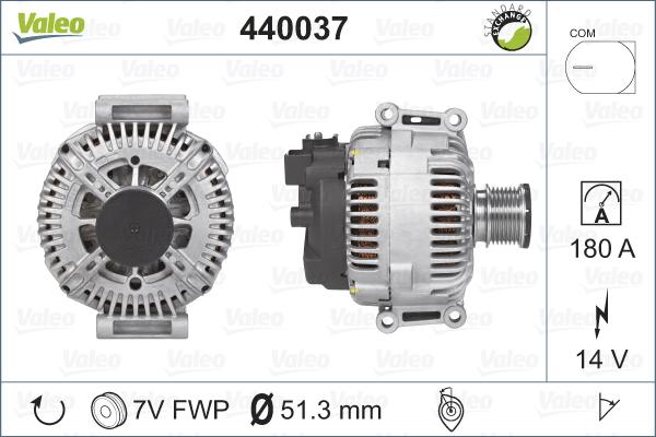 Valeo 440037 - Генератор autocars.com.ua