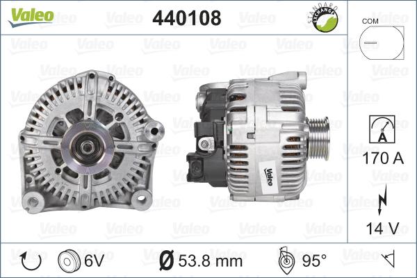 Valeo 440108 - Генератор autocars.com.ua