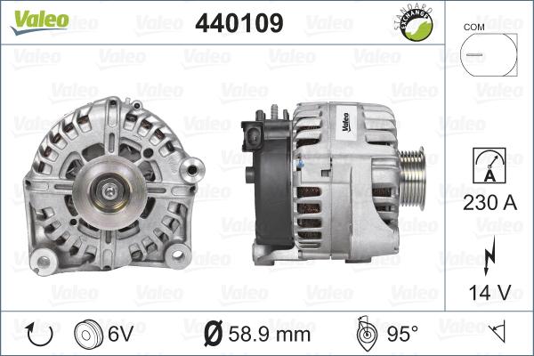 Valeo 440109 - Генератор autocars.com.ua