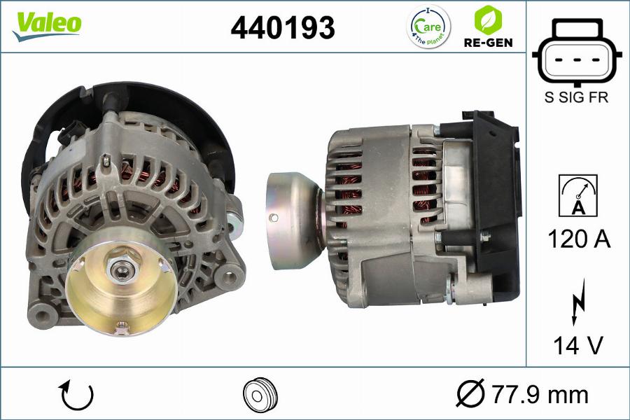 Valeo 440193 - Генератор autocars.com.ua