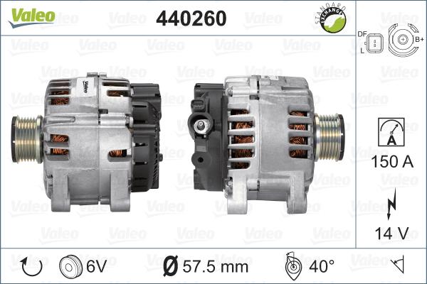 Valeo 440260 - Генератор autocars.com.ua