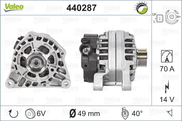 Valeo 440287 - Генератор autocars.com.ua