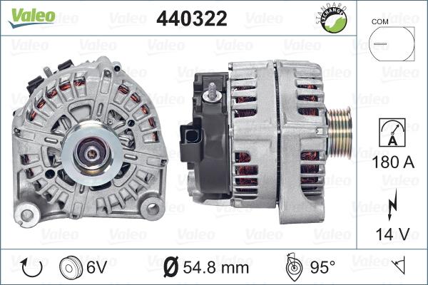 Valeo 440322 - Генератор autocars.com.ua