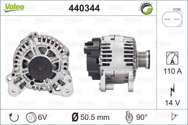 Valeo 440344 - Генератор autocars.com.ua