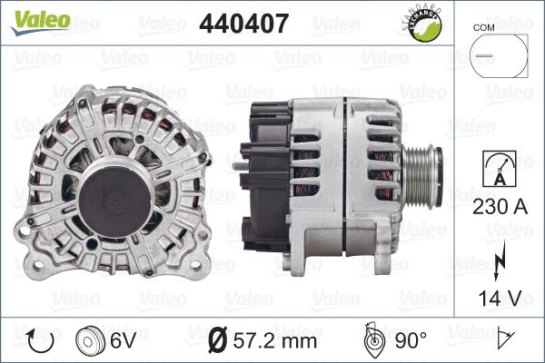 Valeo 440407 - Генератор autocars.com.ua