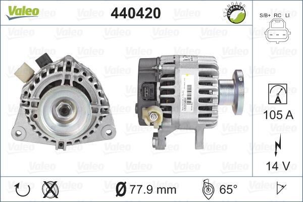 Valeo 440420 - Генератор autocars.com.ua