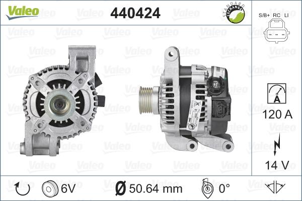 Valeo 440424 - Генератор autocars.com.ua