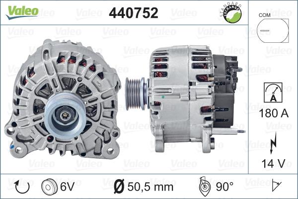 Valeo 440752 - Генератор autocars.com.ua