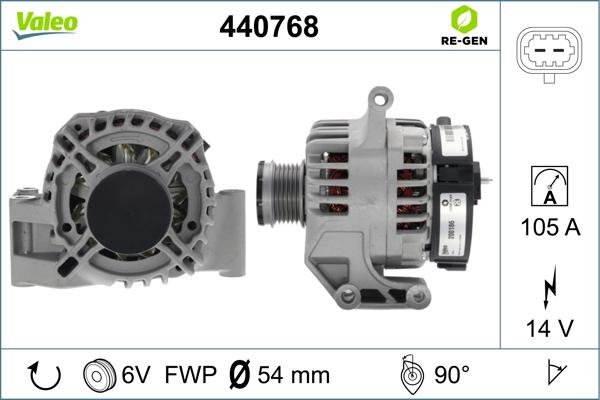 Valeo 440768 - Генератор autocars.com.ua