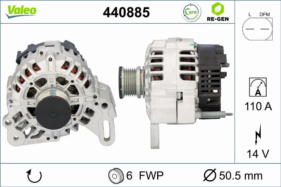 Valeo 440885 - Генератор autocars.com.ua