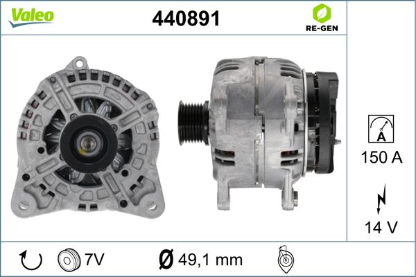 Valeo 440891 - Генератор autocars.com.ua