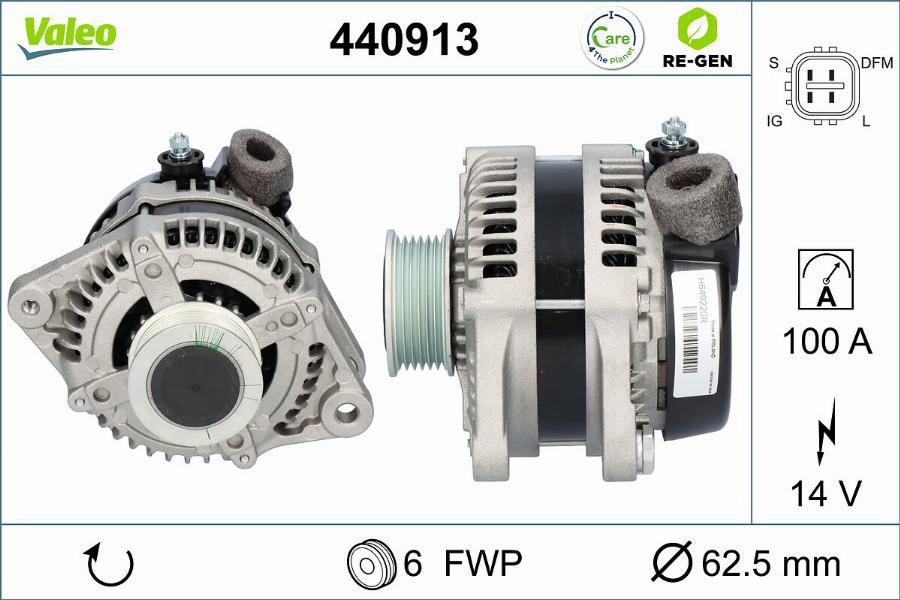 Valeo 440913 - Генератор autocars.com.ua